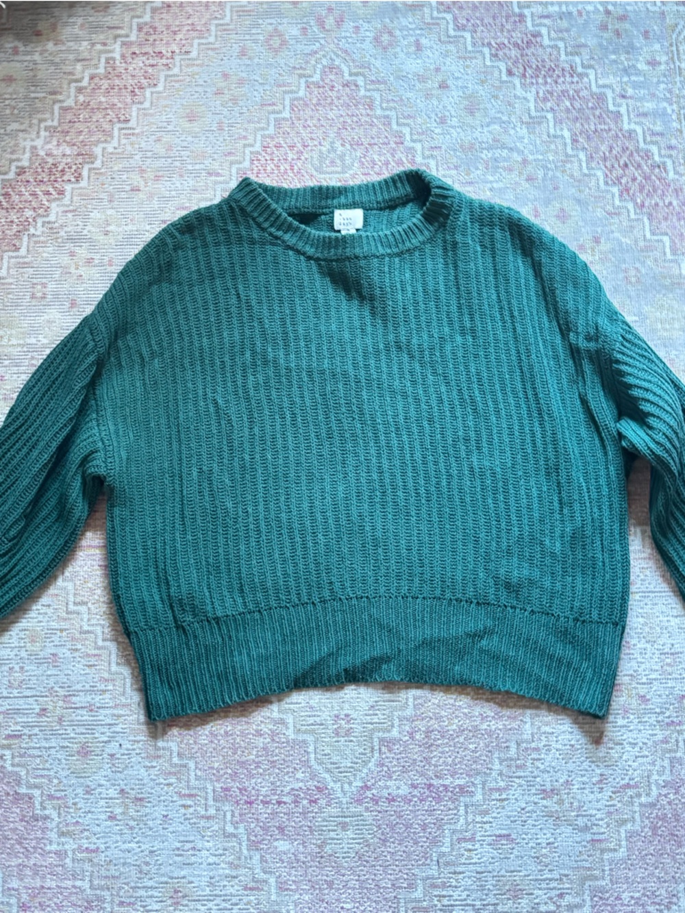 a new day Teal Ribbed Knit Sweater